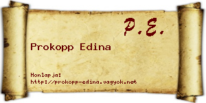 Prokopp Edina névjegykártya