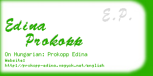 edina prokopp business card